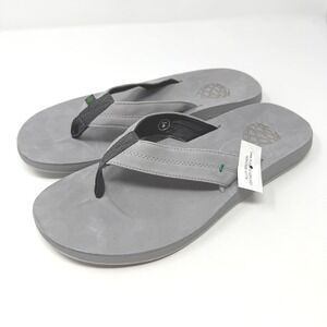 Stio Mens Bircher Leather Flip Flops Alloy Grey Sandals Size 9 200265-158-9